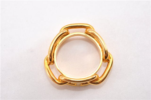 Authentic HERMES Scarf Ring Chaine d'Ancre Chain Design Gold Tone K4712