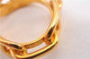 Authentic HERMES Scarf Ring Chaine d'Ancre Chain Design Gold Tone K4712