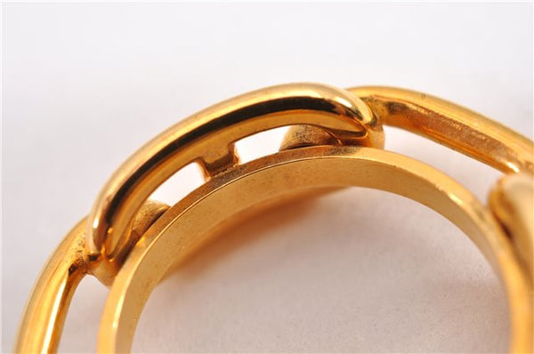 Authentic HERMES Scarf Ring Chaine d'Ancre Chain Design Gold Tone K4712