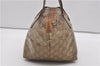Authentic GUCCI GG Crystal Shoulder Tote Bag PVC Leather 131228 Gold K4715