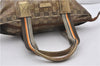 Authentic GUCCI GG Crystal Shoulder Tote Bag PVC Leather 131228 Gold K4715
