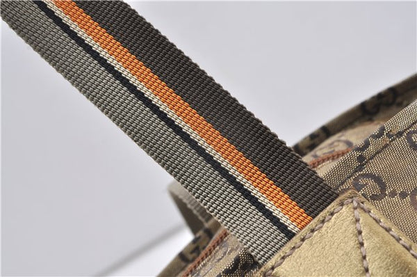 Authentic GUCCI GG Crystal Shoulder Tote Bag PVC Leather 131228 Gold K4715