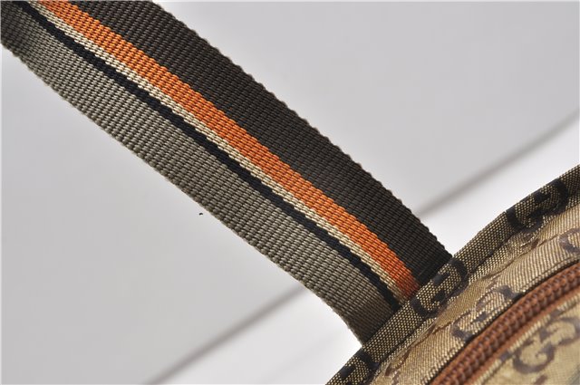 Authentic GUCCI GG Crystal Shoulder Tote Bag PVC Leather 131228 Gold K4715