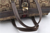 Authentic GUCCI Sherry Line Horsebit Hand Bag Canvas Leather 150335 Brown K4716