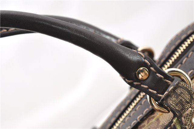 Authentic GUCCI GG Crystal Hand Boston Bag PVC Leather 223962 Brown K4722