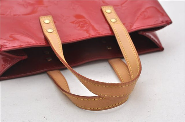 Authentic Louis Vuitton Vernis Reade PM Hand Bag Red M91088 LV K4741