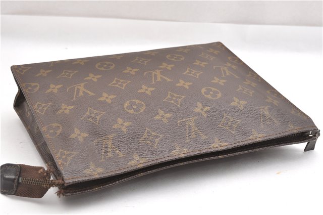 Auth Louis Vuitton Monogram Poche Toilette 26 Cosmetics Pouch Old Model LV K4755