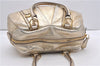 Authentic BURBERRY Vintage Leather Shoulder Hand Tote Bag Purse Gold K4773