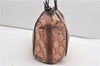 Authentic CELINE Macadam Shoulder Tote Bag PVC Leather Red Brown K4774
