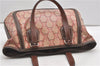 Authentic CELINE Macadam Shoulder Tote Bag PVC Leather Red Brown K4774