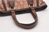 Authentic CELINE Macadam Shoulder Tote Bag PVC Leather Red Brown K4774