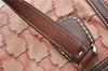 Authentic CELINE Macadam Shoulder Tote Bag PVC Leather Red Brown K4774