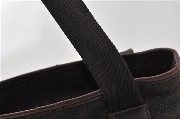Authentic GUCCI Shoulder Hand Bag Purse GG Canvas Leather 28893 Brown K4779