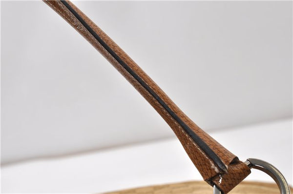 Authentic GUCCI Shoulder Hand Tote Bag GG Canvas Leather 113016 Beige K4784