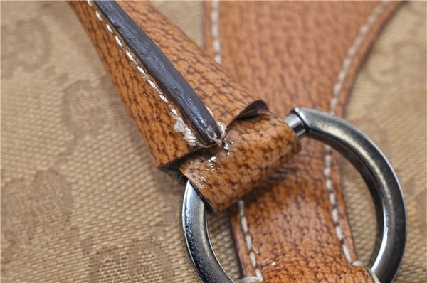 Authentic GUCCI Shoulder Hand Tote Bag GG Canvas Leather 113016 Beige K4784