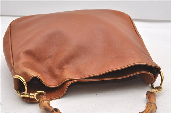 Authentic GUCCI Bamboo 2Way Shoulder Tote Bag Nylon Leather Brown Junk K4786