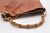 Authentic GUCCI Bamboo 2Way Shoulder Tote Bag Nylon Leather Brown Junk K4786