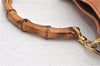 Authentic GUCCI Bamboo 2Way Shoulder Tote Bag Nylon Leather Brown Junk K4786