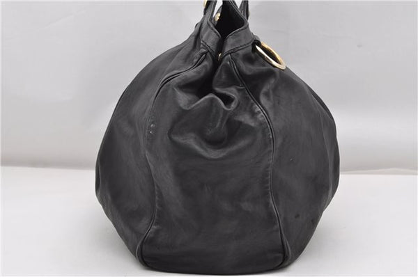 Authentic GUCCI Sukey Vintage Shoulder Tote Bag Leather 211943 Black K4787