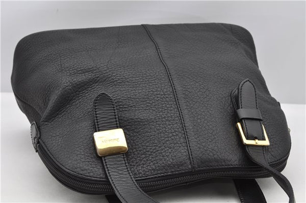 Authentic Burberrys Vintage Leather Shoulder Hand Bag Purse Black K4788