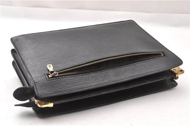 Authentic Louis Vuitton Epi Enghien 2Way Shoulder Clutch Bag M52112 Black K4789