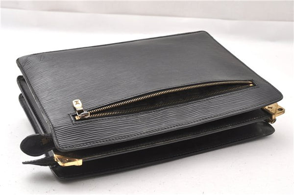 Authentic Louis Vuitton Epi Enghien 2Way Shoulder Clutch Bag M52112 Black K4789