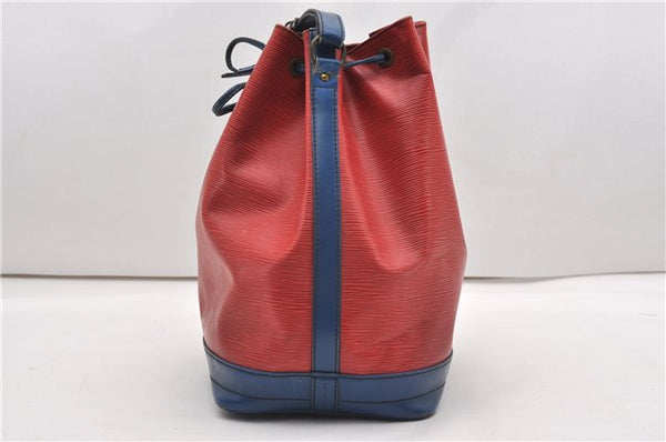 Authentic Louis Vuitton Epi Noe Bi-color Red x Blue M44084 Drawstring Bag K4796
