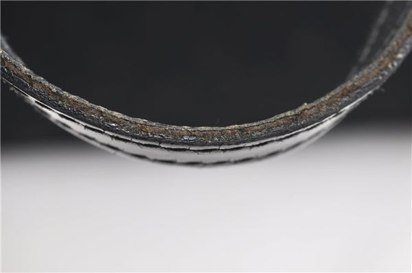 Authentic GUCCI Shoulder Tote Bag GG Canvas Enamel 211976 Black K4811