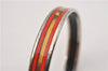 Authentic HERMES Email PM Bangle Belt Motif Silver Red Box K4819