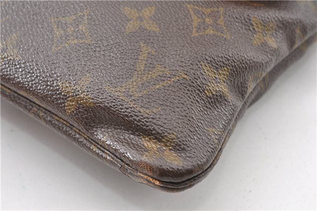 Auth Louis Vuitton Monogram Pochette Pliante Clutch Hand Bag Old Model LV K4823