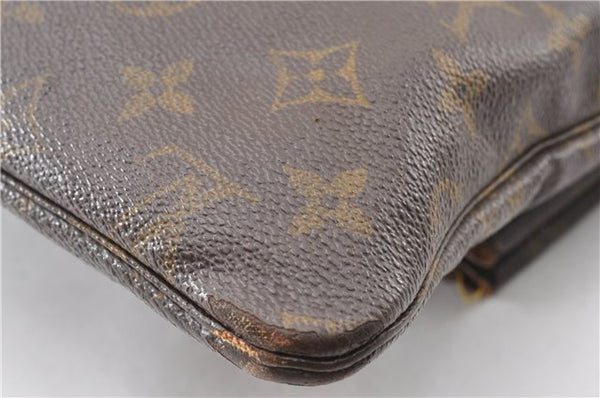 Auth Louis Vuitton Monogram Pochette Pliante Clutch Hand Bag Old Model LV K4823