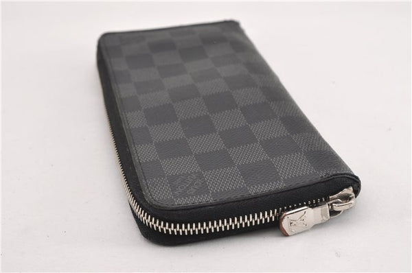 Authentic Louis Vuitton Damier Graphite Zippy Wallet Vertical N63095 LV K4828