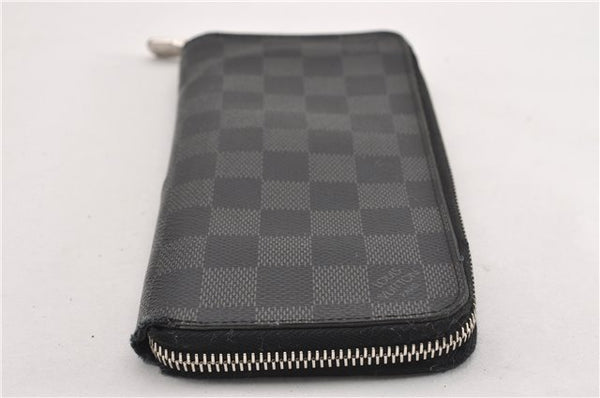 Authentic Louis Vuitton Damier Graphite Zippy Wallet Vertical N63095 LV K4828