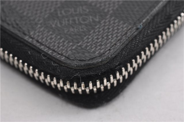 Authentic Louis Vuitton Damier Graphite Zippy Wallet Vertical N63095 LV K4828