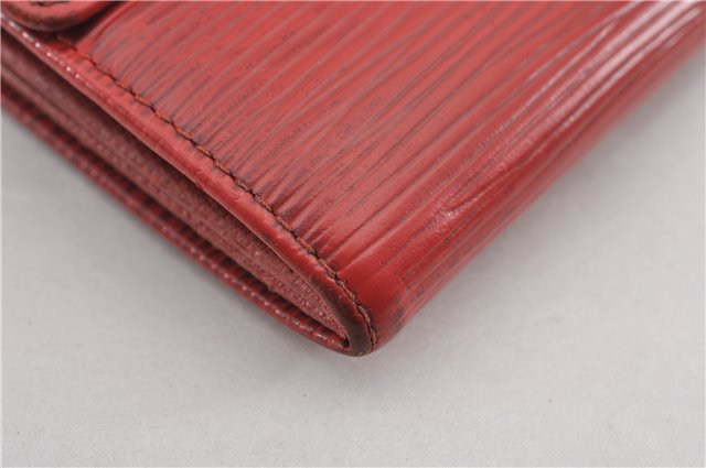 Auth Louis Vuitton Epi Pochette Porte Monnaie Credit Wallet Red M63577 LV K4838