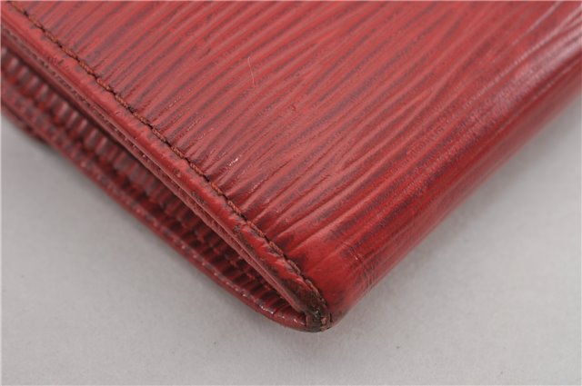 Auth Louis Vuitton Epi Pochette Porte Monnaie Credit Wallet Red M63577 LV K4838