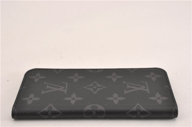 Authentic Louis Vuitton Monogram Eclipse Folio iPhone X Case M63446 LV K4840