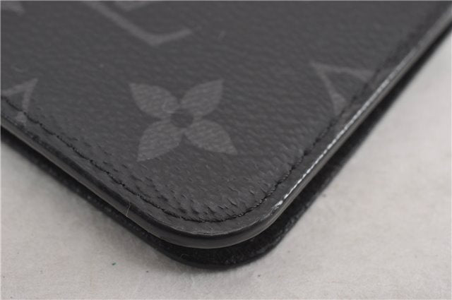 Authentic Louis Vuitton Monogram Eclipse Folio iPhone X Case M63446 LV K4840