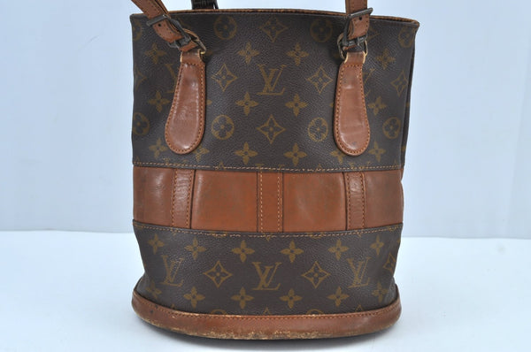 Auth Louis Vuitton Monogram Bucket PM Shoulder Tote Bag USA Model LV Junk K4845