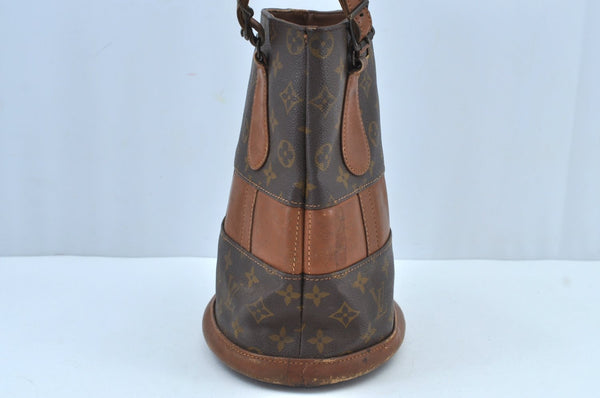 Auth Louis Vuitton Monogram Bucket PM Shoulder Tote Bag USA Model LV Junk K4845