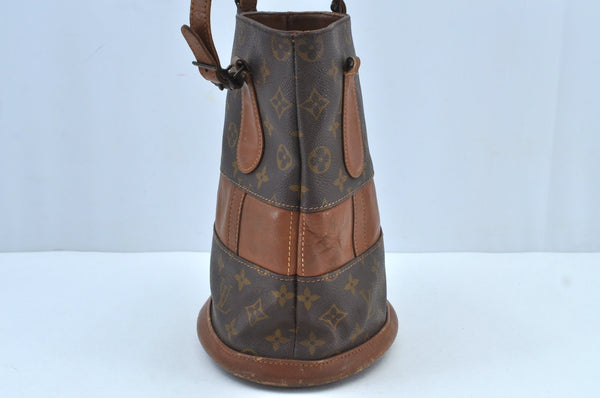 Auth Louis Vuitton Monogram Bucket PM Shoulder Tote Bag USA Model LV Junk K4845