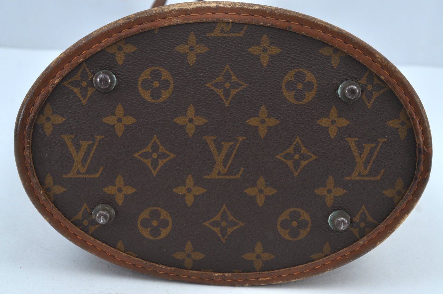 Auth Louis Vuitton Monogram Bucket PM Shoulder Tote Bag USA Model LV Junk K4845
