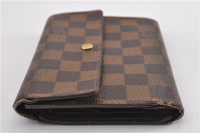 Authentic Louis Vuitton Damier Porte Tresor Etui Papier Wallet N61202 LV K4846