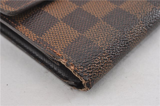 Authentic Louis Vuitton Damier Porte Tresor Etui Papier Wallet N61202 LV K4846