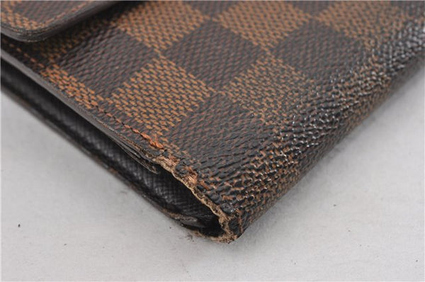 Authentic Louis Vuitton Damier Porte Tresor Etui Papier Wallet N61202 LV K4846