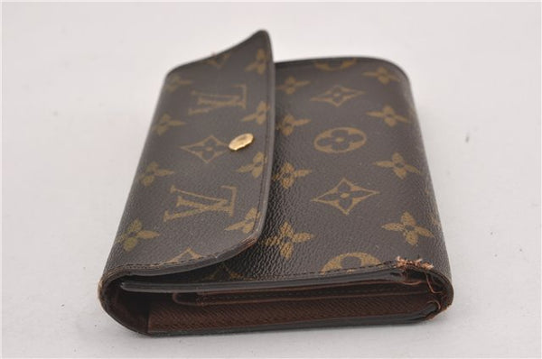 Authentic Louis Vuitton Monogram Porte Tresor Etui Papier Wallet M61202 LV K4850