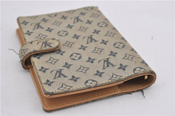 Auth Louis Vuitton Monogram Mini Agenda PM Notebook Cover R20905 Blue LV K4851