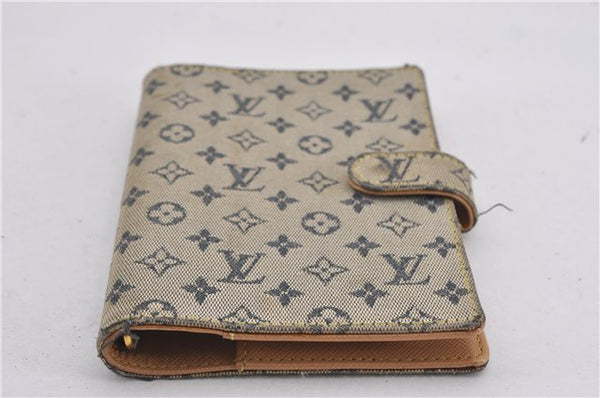 Auth Louis Vuitton Monogram Mini Agenda PM Notebook Cover R20905 Blue LV K4851