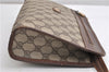 Authentic GUCCI Vintage Clutch Hand Bag Purse GG PVC Leather Brown K4856