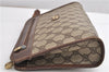 Authentic GUCCI Vintage Clutch Hand Bag Purse GG PVC Leather Brown K4856